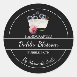シンプル自家製ダリアバブルバスラベル ラウンドシール