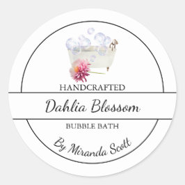 シンプル自家製ダリアバブルバスラベル ラウンドシール
