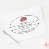 シンプル自家製チョコレートエキストラベル 楕円形シール (封筒)