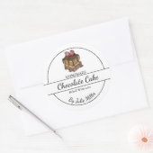 シンプル自家製チョコレートケーキラベル ラウンドシール (封筒)