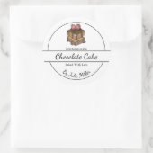 シンプル自家製チョコレートケーキラベル ラウンドシール (バッグ)