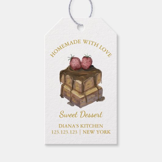 シンプル自家製チョコレートデザーつるトラベル ギフトタグ (正面)