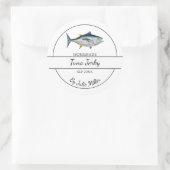 シンプル自家製ツナジャーキーラベル ラウンドシール (バッグ)