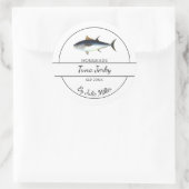 シンプル自家製ツナジャーキーラベル ラウンドシール (バッグ)