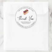 シンプル自家製デザートケーキありがとうラベル ラウンドシール (バッグ)