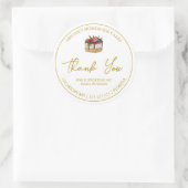 シンプル自家製デザートケーキありがとうラベル ラウンドシール (バッグ)