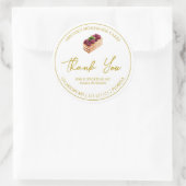 シンプル自家製デザートケーキありがとうラベル ラウンドシール (バッグ)