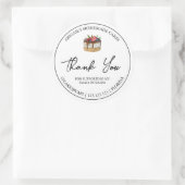 シンプル自家製デザートケーキありがとうラベル ラウンドシール (バッグ)