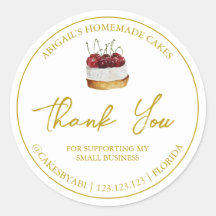 シンプル自家製デザートケーキありがとうラベル