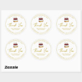 シンプル自家製デザートケーキありがとうラベル ラウンドシール (シート)