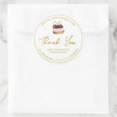 シンプル自家製デザートケーキありがとうラベル ラウンドシール (バッグ)