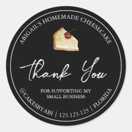 シンプル自家製デザートチーズケーキありがとうラベル ラウンドシール