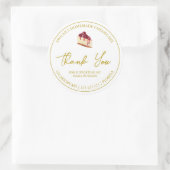 シンプル自家製デザートチーズケーキありがとうラベル ラウンドシール (バッグ)