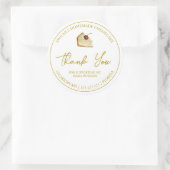 シンプル自家製デザートチーズケーキありがとうラベル ラウンドシール (バッグ)