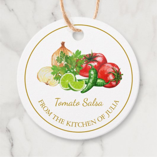 シンプル自家製トマトサルサつるラベル フェイバータグ (正面)