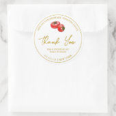 シンプル自家製トマトソースありがとうラベル ラウンドシール (バッグ)