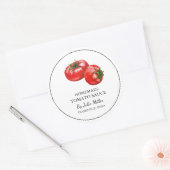 シンプル自家製トマトソースラベル ラウンドシール (封筒)