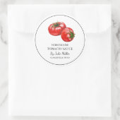 シンプル自家製トマトソースラベル ラウンドシール (バッグ)