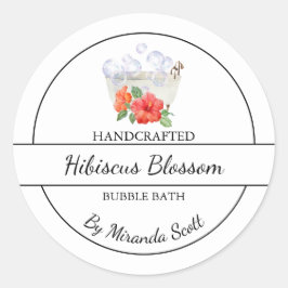 シンプル自家製ハイビスカスバブルバスラベル ラウンドシール