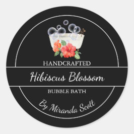 シンプル自家製ハイビスカスバブルバスラベル ラウンドシール