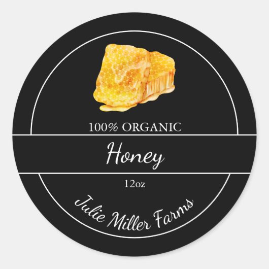 シンプル自家製ハニカムハニーラベル ラウンドシール (正面)