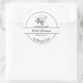 シンプル自家製バイオレット泡風呂ラベル ラウンドシール (バッグ)