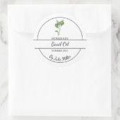 シンプル自家製バジル油ラベル ラウンドシール (バッグ)