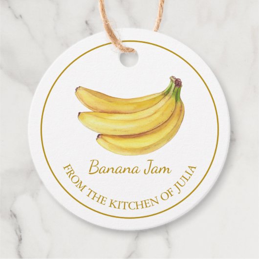 シンプル自家製バナナジャムつるラベルLホワイト フェイバータグ (正面)