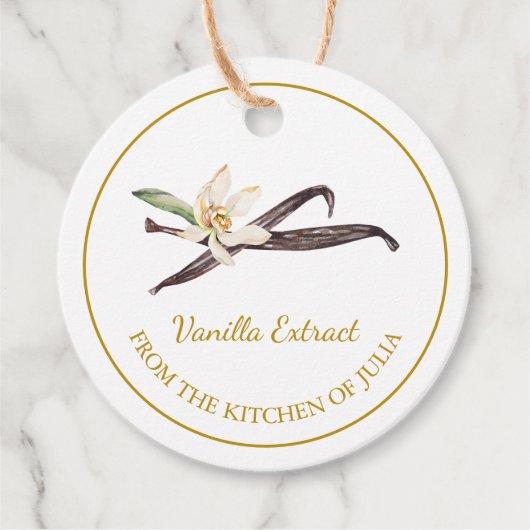 シンプル自家製バニラエキスつるラベルLホワイト フェイバータグ (正面)