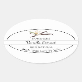 シンプル自家製バニラエキストラベル 楕円形シール