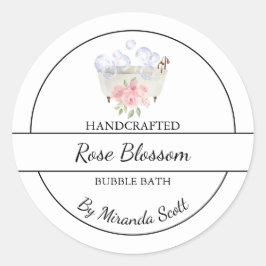 シンプル自家製バラバブルバスラベル ラウンドシール