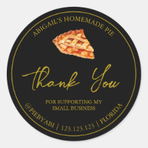 シンプル自家製パイケーキありがとうありがとうラベル