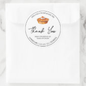 シンプル自家製パイケーキありがとうありがとうラベル ラウンドシール (バッグ)