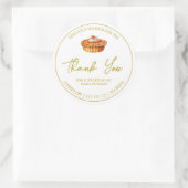 シンプル自家製パイケーキありがとうありがとうラベル ラウンドシール (バッグ)