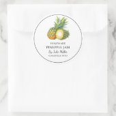 シンプル自家製パイナップルジャムラベル ラウンドシール (バッグ)