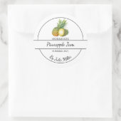 シンプル自家製パイナップルジャムラベル ラウンドシール (バッグ)