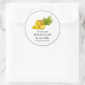 シンプル自家製パイナップルジャムラベル ラウンドシール (バッグ)