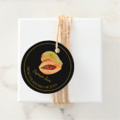 シンプル自家製パパイヤジャムつるラベルLブラック フェイバータグ (インサイチュ)