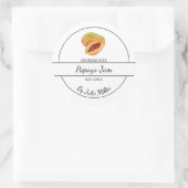 シンプル自家製パパイヤジャムラベル ラウンドシール (バッグ)