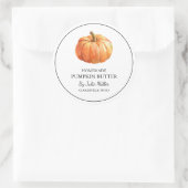 シンプル自家製パンプキンバターラベル ラウンドシール (バッグ)