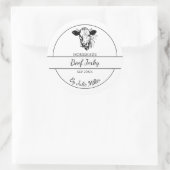 シンプル自家製ビーフジャーキーラベル ラウンドシール (バッグ)