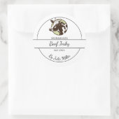 シンプル自家製ビーフジャーキーラベル ラウンドシール (バッグ)