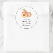 シンプル自家製ピーチジャムラベル ラウンドシール (バッグ)