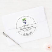 シンプル自家製ブラックベリージャムラベル ラウンドシール (封筒)