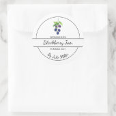 シンプル自家製ブラックベリージャムラベル ラウンドシール (バッグ)