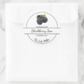 シンプル自家製ブラックベリージャムラベル ラウンドシール (バッグ)