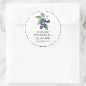 シンプル自家製ブルーベリージャムラベル ラウンドシール (バッグ)