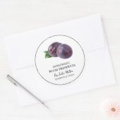 シンプル自家製プラム保存用ラベル ラウンドシール (封筒)