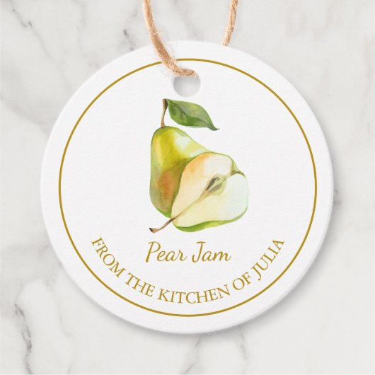 シンプル自家製ペジャジャムつるラベルlホワイト フェイバータグ (正面)