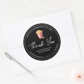 シンプル自家製ポップコーンサンキューラベル ラウンドシール (封筒)